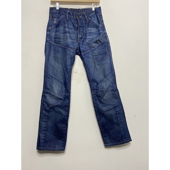 Men G-Star Jeans Skiff 5630 3D Tapered Blue Cotton Men 29X30 Hem - Picture 2 of 8